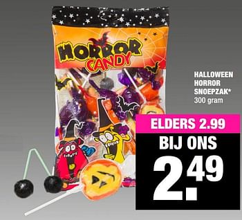Aanbiedingen Halloween horror snoepzak - Huismerk - Big Bazar - Geldig van 05/10/2020 tot 18/10/2020 bij Big Bazar