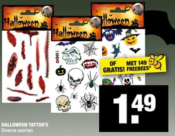Aanbiedingen Halloween tattoo`s - Huismerk - Big Bazar - Geldig van 05/10/2020 tot 18/10/2020 bij Big Bazar