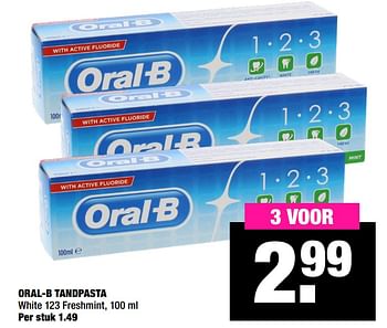 Aanbiedingen Oral-b tandpasta - Oral-B - Geldig van 05/10/2020 tot 18/10/2020 bij Big Bazar