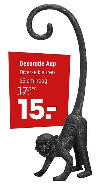 Aanbiedingen Decoratie aap - Huismerk - Kwantum - Geldig van 12/10/2020 tot 14/10/2020 bij Kwantum