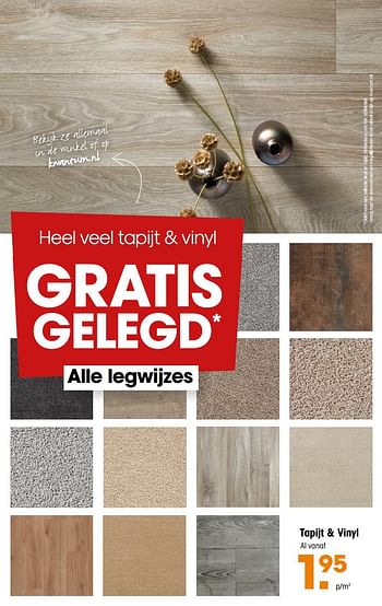 Aanbiedingen Tapijt + vinyl - Huismerk - Kwantum - Geldig van 12/10/2020 tot 14/10/2020 bij Kwantum