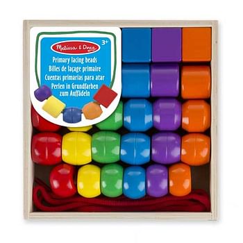 Aanbiedingen Melissa & Doug Houten Rijgkralen Leren binden - Melissa &amp; Doug - Geldig van 10/10/2020 tot 01/11/2020 bij ToyChamp