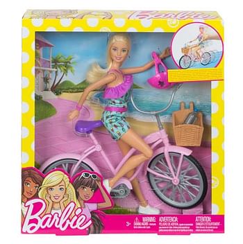 Aanbiedingen Barbie met fiets - Barbie - Geldig van 10/10/2020 tot 01/11/2020 bij ToyChamp