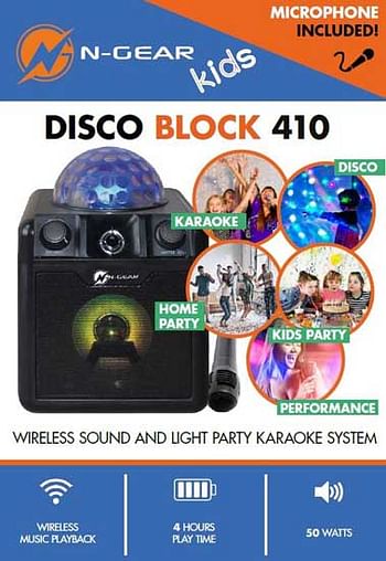 Aanbiedingen N-Gear Disco Block 410 Bluetooth Zwart - N-Gear - Geldig van 10/10/2020 tot 01/11/2020 bij ToyChamp