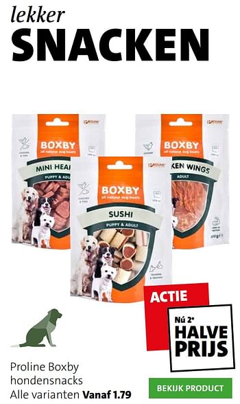 Aanbiedingen Proline boxby hondensnacks - Boxby - Geldig van 12/10/2020 tot 18/10/2020 bij Intratuin