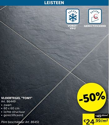 Aanbiedingen Vloertegel tony - Geldig van 20/10/2020 tot 16/11/2020 bij Zelfbouwmarkt
