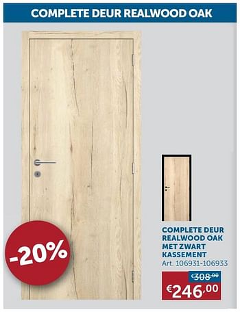 Aanbiedingen Complete deur realwood oak met zwart kassement - Geldig van 20/10/2020 tot 16/11/2020 bij Zelfbouwmarkt