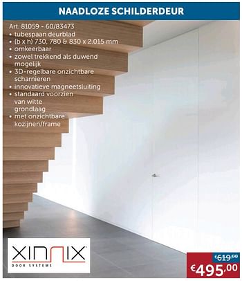 Aanbiedingen Naadloze schilderdeur - Xinnix - Geldig van 20/10/2020 tot 16/11/2020 bij Zelfbouwmarkt