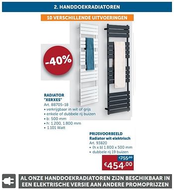 Aanbiedingen Handdoekradiatoren radiator xerxes - Beauheat - Geldig van 20/10/2020 tot 16/11/2020 bij Zelfbouwmarkt