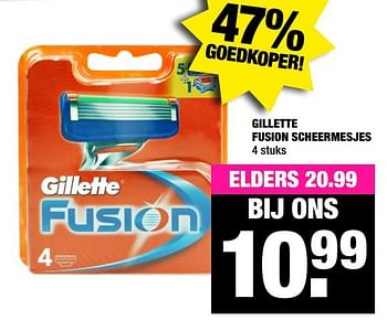 Aanbiedingen Gillette fusion scheermesjes - Gillette - Geldig van 19/10/2020 tot 01/11/2020 bij Big Bazar