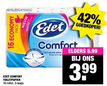 Aanbiedingen Edet comfort toiletpapier - Edet - Geldig van 19/10/2020 tot 01/11/2020 bij Big Bazar