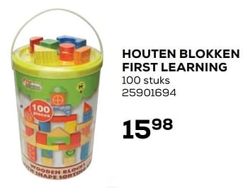 Aanbiedingen Houten blokken first learning - First Learning - Geldig van 21/10/2020 tot 08/12/2020 bij Supra Bazar