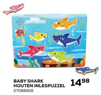 Aanbiedingen Baby shark houten inlegpuzzel - Baby Shark - Geldig van 21/10/2020 tot 08/12/2020 bij Supra Bazar