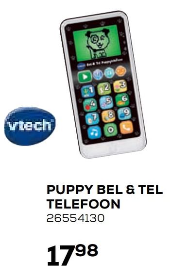 Aanbiedingen Puppy bel + tel telefoon - Vtech - Geldig van 21/10/2020 tot 08/12/2020 bij Supra Bazar