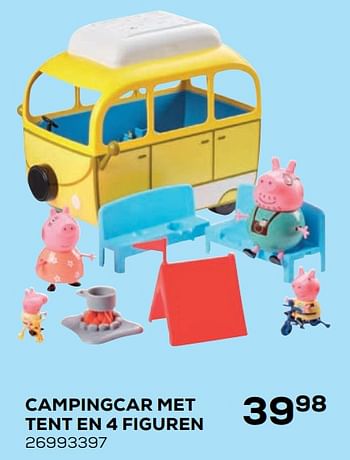 Aanbiedingen Campingcar met tent en 4 figuren - Peppa  Pig - Geldig van 21/10/2020 tot 08/12/2020 bij Supra Bazar