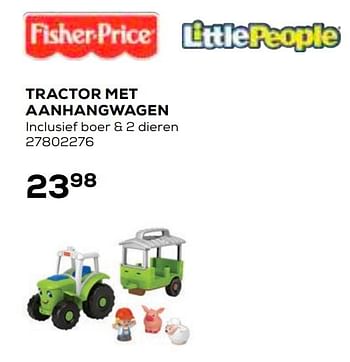Aanbiedingen Tractor met aanhangwagen - Fisher-Price - Geldig van 21/10/2020 tot 08/12/2020 bij Supra Bazar