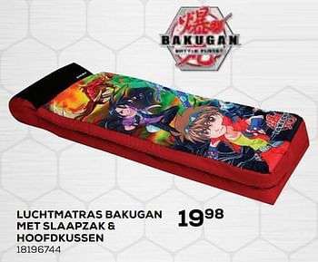 Aanbiedingen Luchtmatras bakugan met slaapzak + hoofdkussen - Bakugan - Geldig van 21/10/2020 tot 08/12/2020 bij Supra Bazar