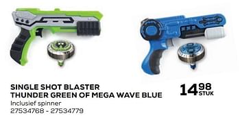 Aanbiedingen Single shot blaster thunder green of mega wave blue - Silverlit - Geldig van 21/10/2020 tot 08/12/2020 bij Supra Bazar