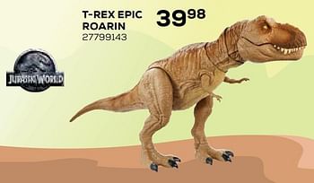 Aanbiedingen T-rex epic roarin - Jurassic World - Geldig van 21/10/2020 tot 08/12/2020 bij Supra Bazar