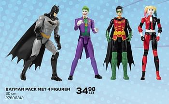 Aanbiedingen Batman pack met 4 figuren - Spin Master - Geldig van 21/10/2020 tot 08/12/2020 bij Supra Bazar