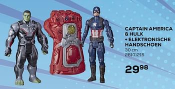 Aanbiedingen Captain america + hulk + elektronische handschoen - Marvel - Geldig van 21/10/2020 tot 08/12/2020 bij Supra Bazar