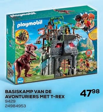 Aanbiedingen Basiskamp van de avonturiers met t-rex 9429 - Playmobil - Geldig van 21/10/2020 tot 08/12/2020 bij Supra Bazar