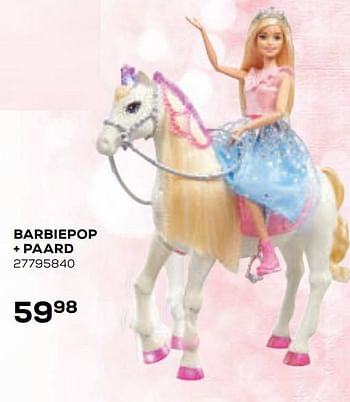 Aanbiedingen Barbiepop + paard - Mattel - Geldig van 21/10/2020 tot 08/12/2020 bij Supra Bazar