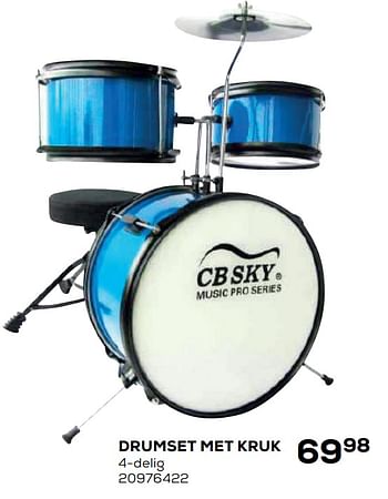 Aanbiedingen Drumset met kruk - CB SKY - Geldig van 21/10/2020 tot 08/12/2020 bij Supra Bazar