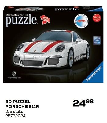Aanbiedingen 3d puzzel porsche 911r - Ravensburger - Geldig van 21/10/2020 tot 08/12/2020 bij Supra Bazar