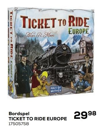 Aanbiedingen Bordspel ticket to ride europe - Days of Wonder - Geldig van 21/10/2020 tot 08/12/2020 bij Supra Bazar