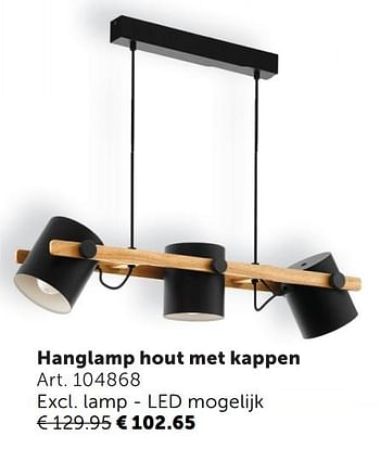 Aanbiedingen Hanglamp hout met kappen - Geldig van 03/11/2020 tot 30/11/2020 bij Zelfbouwmarkt
