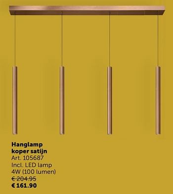Aanbiedingen Hanglamp koper satijn - Geldig van 03/11/2020 tot 30/11/2020 bij Zelfbouwmarkt