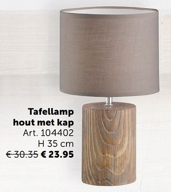 Aanbiedingen Tafellamp hout met kap - Geldig van 03/11/2020 tot 30/11/2020 bij Zelfbouwmarkt