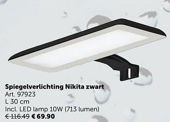 Aanbiedingen Spiegelverlichting nikita zwart - Geldig van 03/11/2020 tot 30/11/2020 bij Zelfbouwmarkt