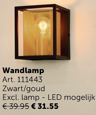 Aanbiedingen Wandlamp - Geldig van 03/11/2020 tot 30/11/2020 bij Zelfbouwmarkt