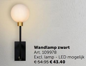 Aanbiedingen Wandlamp zwart - Geldig van 03/11/2020 tot 30/11/2020 bij Zelfbouwmarkt