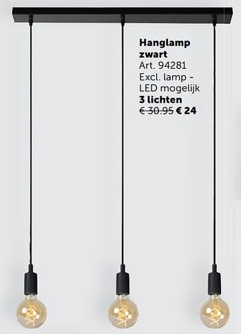 Aanbiedingen Hanglamp zwart - Geldig van 03/11/2020 tot 30/11/2020 bij Zelfbouwmarkt