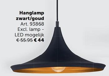 Aanbiedingen Hanglamp zwart-goud - Geldig van 03/11/2020 tot 30/11/2020 bij Zelfbouwmarkt