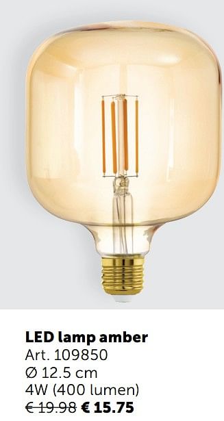 Aanbiedingen Led lamp amber - Geldig van 03/11/2020 tot 30/11/2020 bij Zelfbouwmarkt