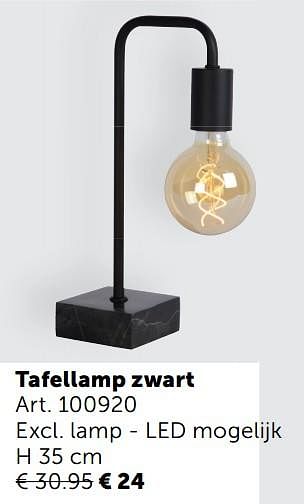 Aanbiedingen Tafellamp zwart - Geldig van 03/11/2020 tot 30/11/2020 bij Zelfbouwmarkt