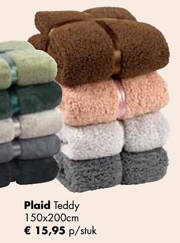 Aanbiedingen Plaid teddy - Huismerk - Multi Bazar - Geldig van 02/11/2020 tot 30/11/2020 bij Multi Bazar