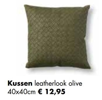 Aanbiedingen Kussen leatherlook olive - Huismerk - Multi Bazar - Geldig van 02/11/2020 tot 30/11/2020 bij Multi Bazar