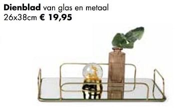 Aanbiedingen Dienblad van glas en metaal - Huismerk - Multi Bazar - Geldig van 02/11/2020 tot 30/11/2020 bij Multi Bazar