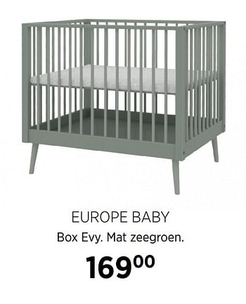Aanbiedingen Europe baby box evy. mat zeegroen - Europe baby - Geldig van 20/10/2020 tot 16/11/2020 bij Babypark