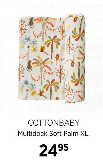 Aanbiedingen Cottonbaby multidoek soft palm xl - Cottonbaby  - Geldig van 20/10/2020 tot 16/11/2020 bij Babypark
