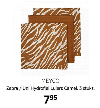 Aanbiedingen Meyco zebra - uni hydrofiel luiers camel - Meyco - Geldig van 20/10/2020 tot 16/11/2020 bij Babypark