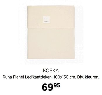 Aanbiedingen Koeka runa flanel ledikantdeken - Koeka - Geldig van 20/10/2020 tot 16/11/2020 bij Babypark
