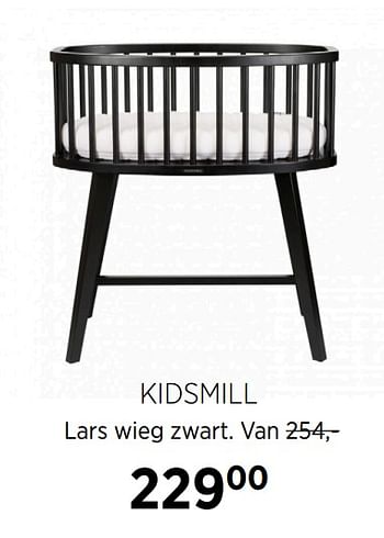 Aanbiedingen Kidsmill lars wieg zwart - Kidsmill - Geldig van 20/10/2020 tot 16/11/2020 bij Babypark