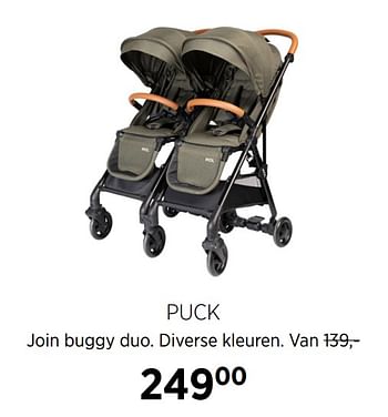 Aanbiedingen Puck join buggy duo diverse kleuren - Puck - Geldig van 20/10/2020 tot 16/11/2020 bij Babypark