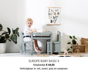 Aanbiedingen EUROPE BABY BASIC II Klepbankje - Europe baby - Geldig van 20/10/2020 tot 16/11/2020 bij Babypark